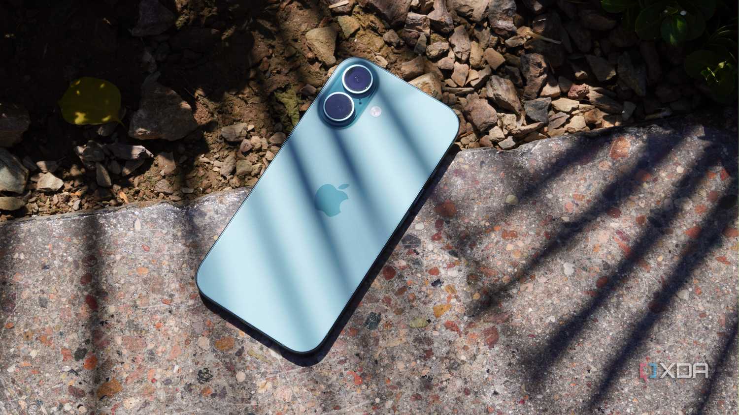 The iPhone 16 in the shade.