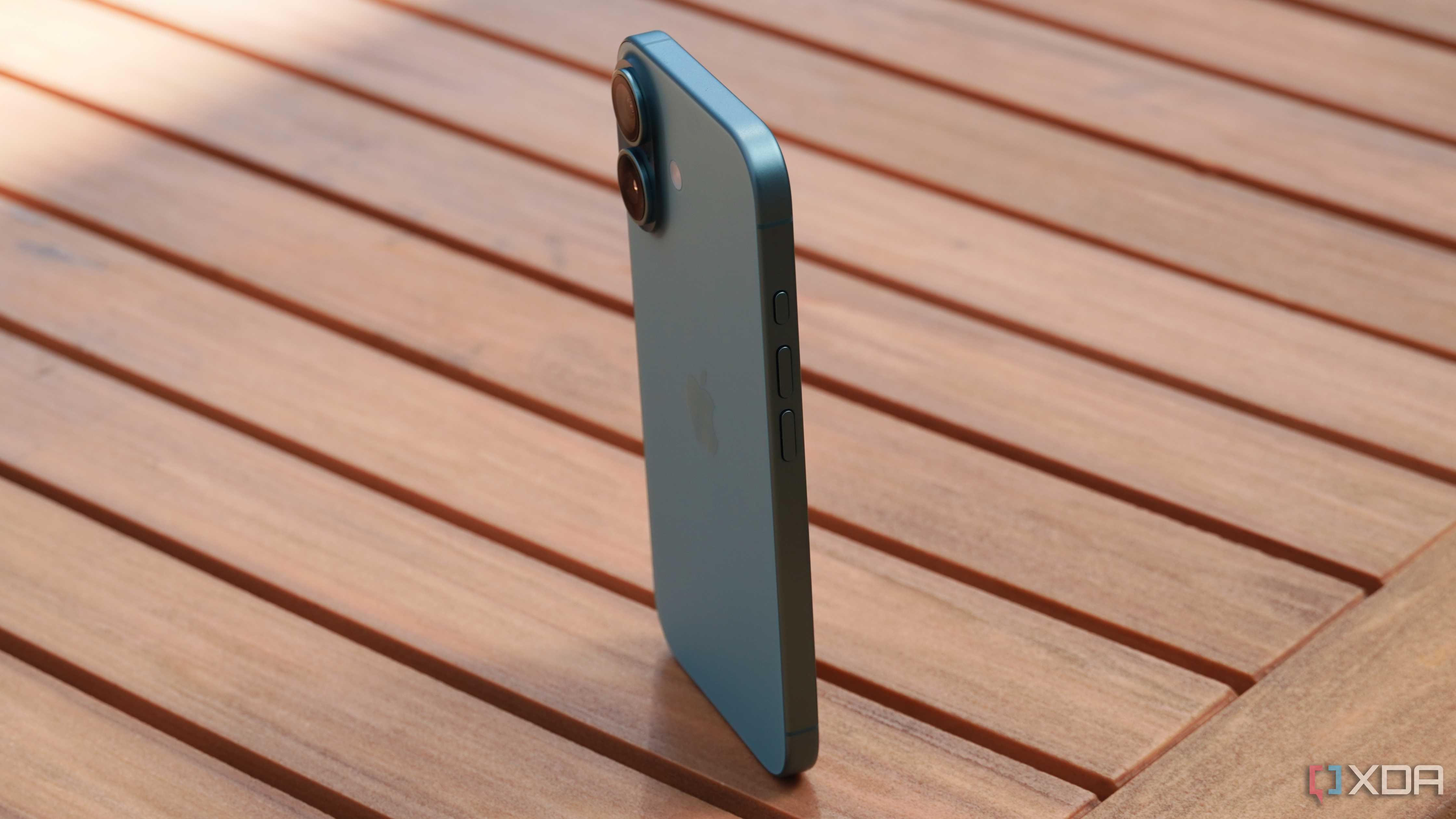 A side view of the iPhone 16.