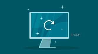 A graphic of a computer monitor with a refresh icon on the screen
