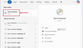 Screenshot of launching Task Scheduler