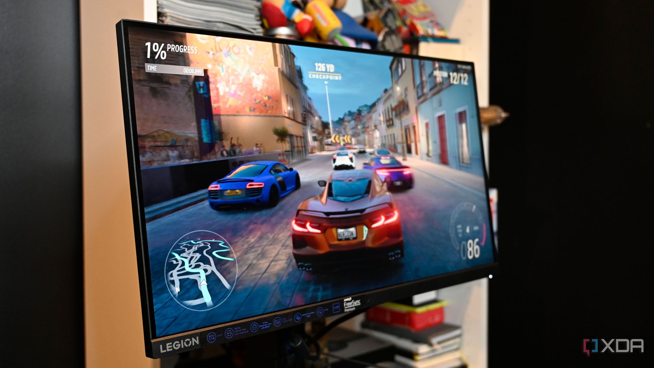 Side shot of Forza Horizon 5 on Lenovo Legion R25-30f