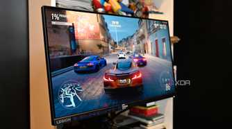 Side shot of Forza Horizon 5 on Lenovo Legion R25-30f