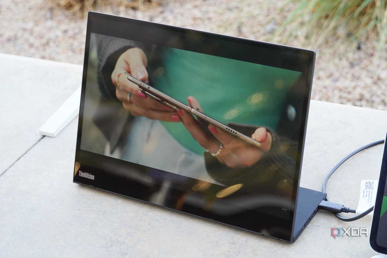 Watching a video on the Lenovo M14t Gen 2.