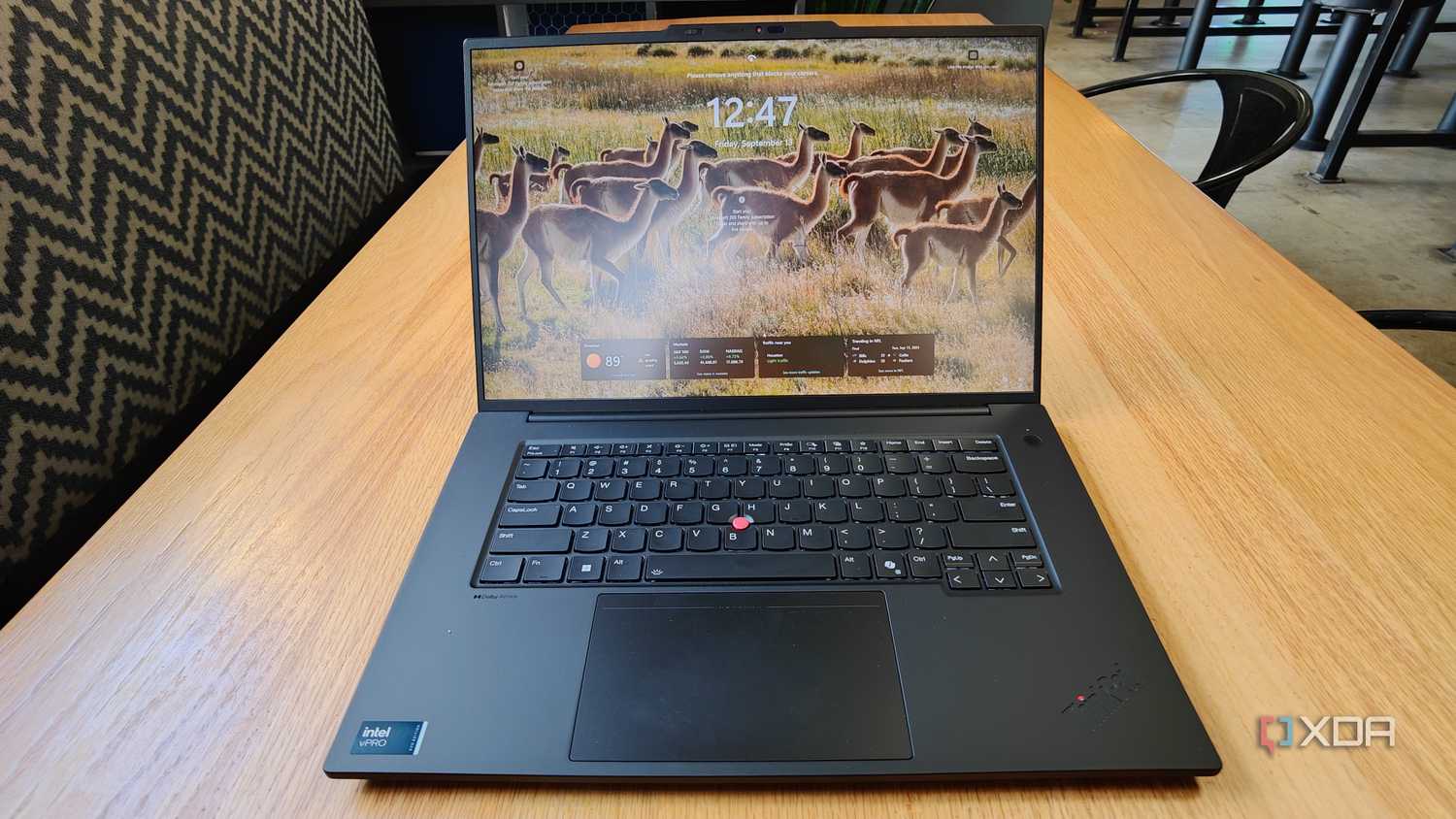 The Lenovo P16 Gen 7 sitting on a table