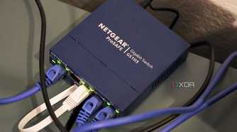 The Netgear five-port Ethernet switch.