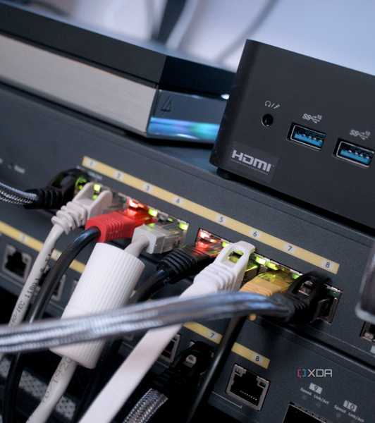 A Network switch with a NAS and a router