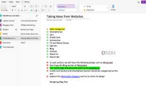 OneNote user interface