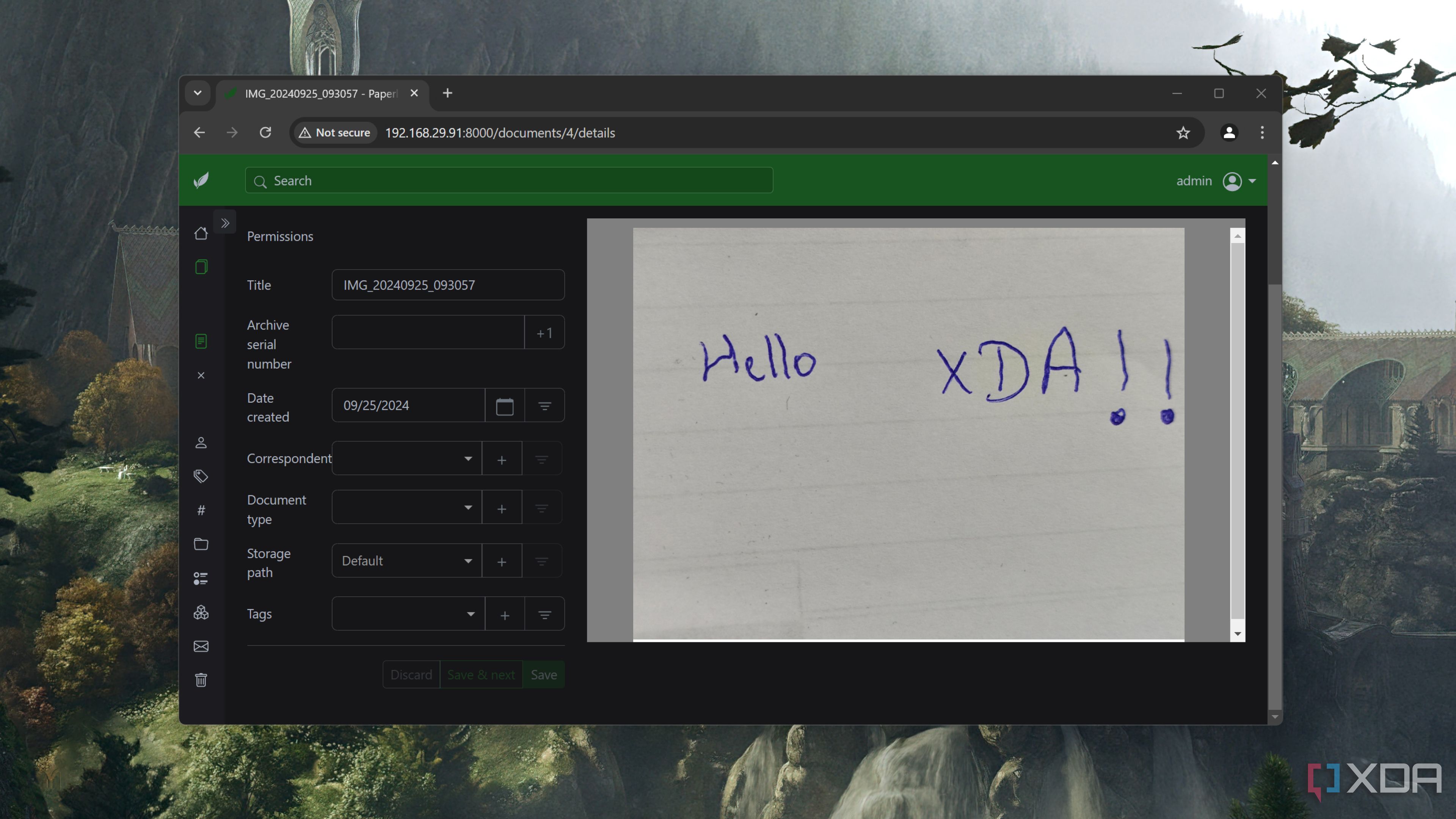 Browsing the documents stored in a Paperless-ngx container on Proxmox