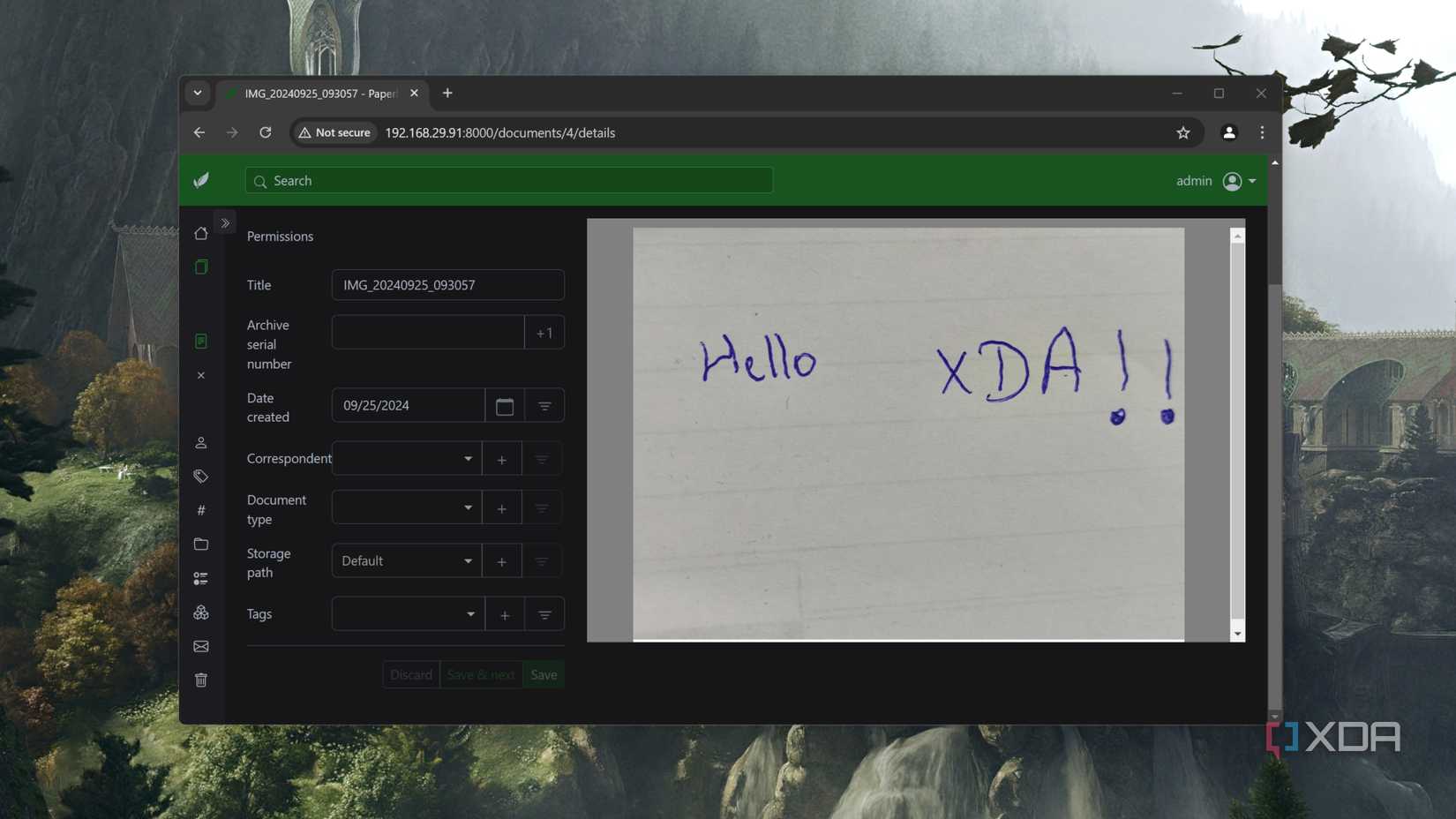 Browsing the documents stored in a Paperless-ngx container on Proxmox