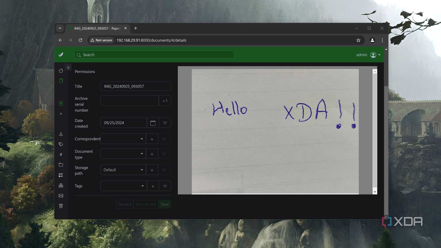 Browsing the documents stored in a Paperless-ngx container on Proxmox
