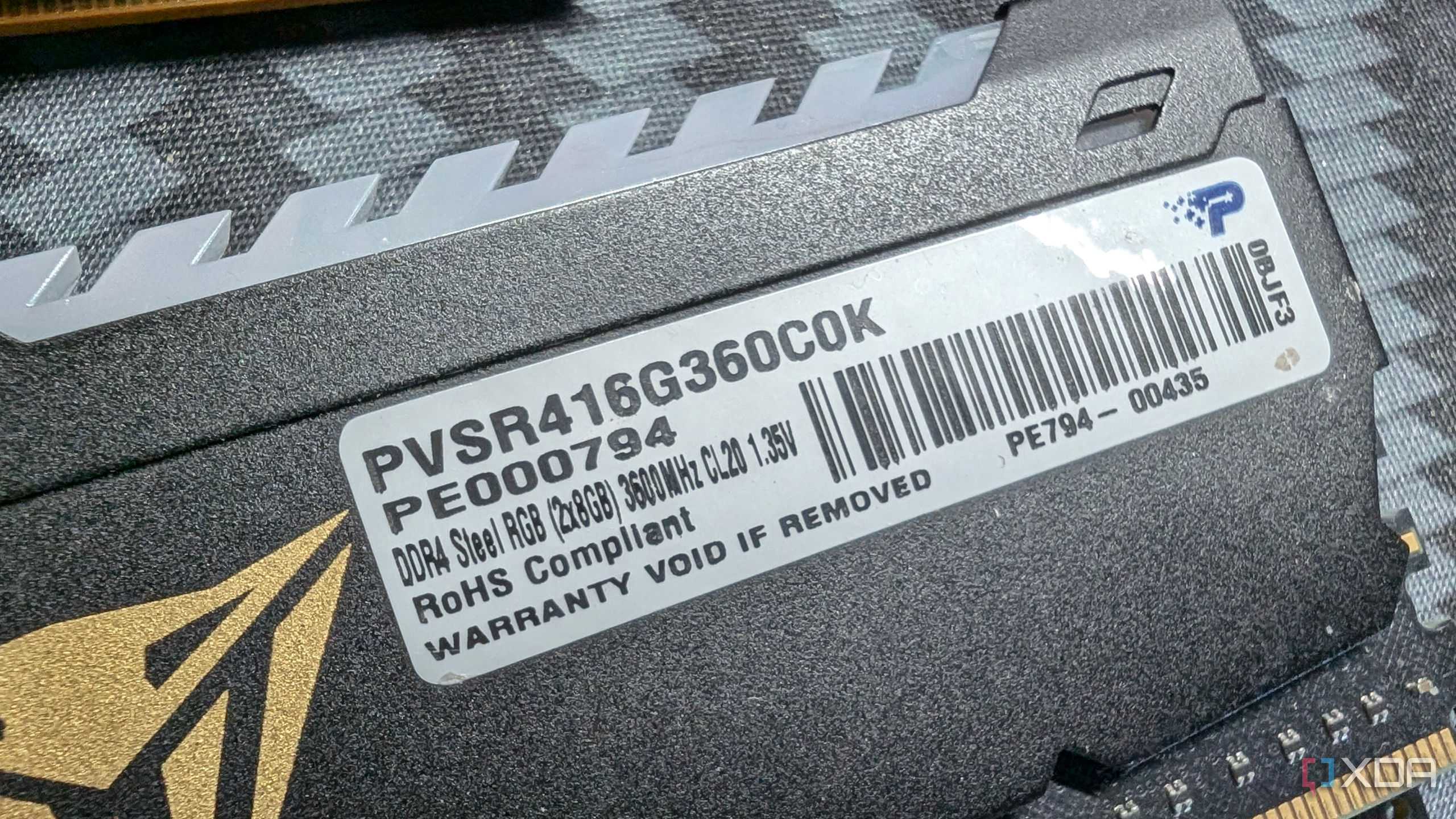 patriot viper 3600mhz ram module sticker