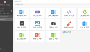 Screenshot showing PDF Candy's PDF conversion tools