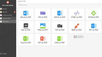 Screenshot showing PDF Candy's PDF conversion tools