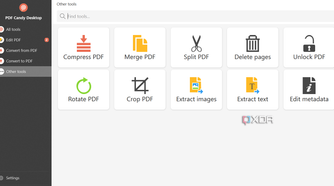 Screenshot showing PDF Candy's extra tools