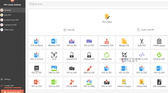 Screenshot showing PDF Candy home page