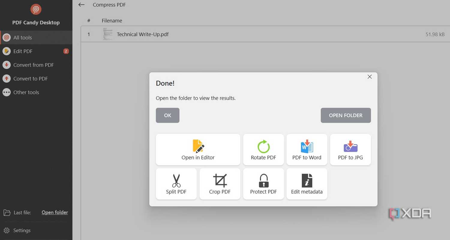 Screenshot showing PDF Candy compression tool
