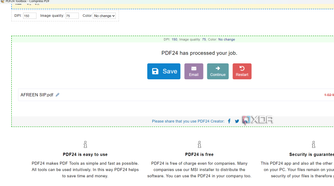 Screenshot showing PDF24 compression tool