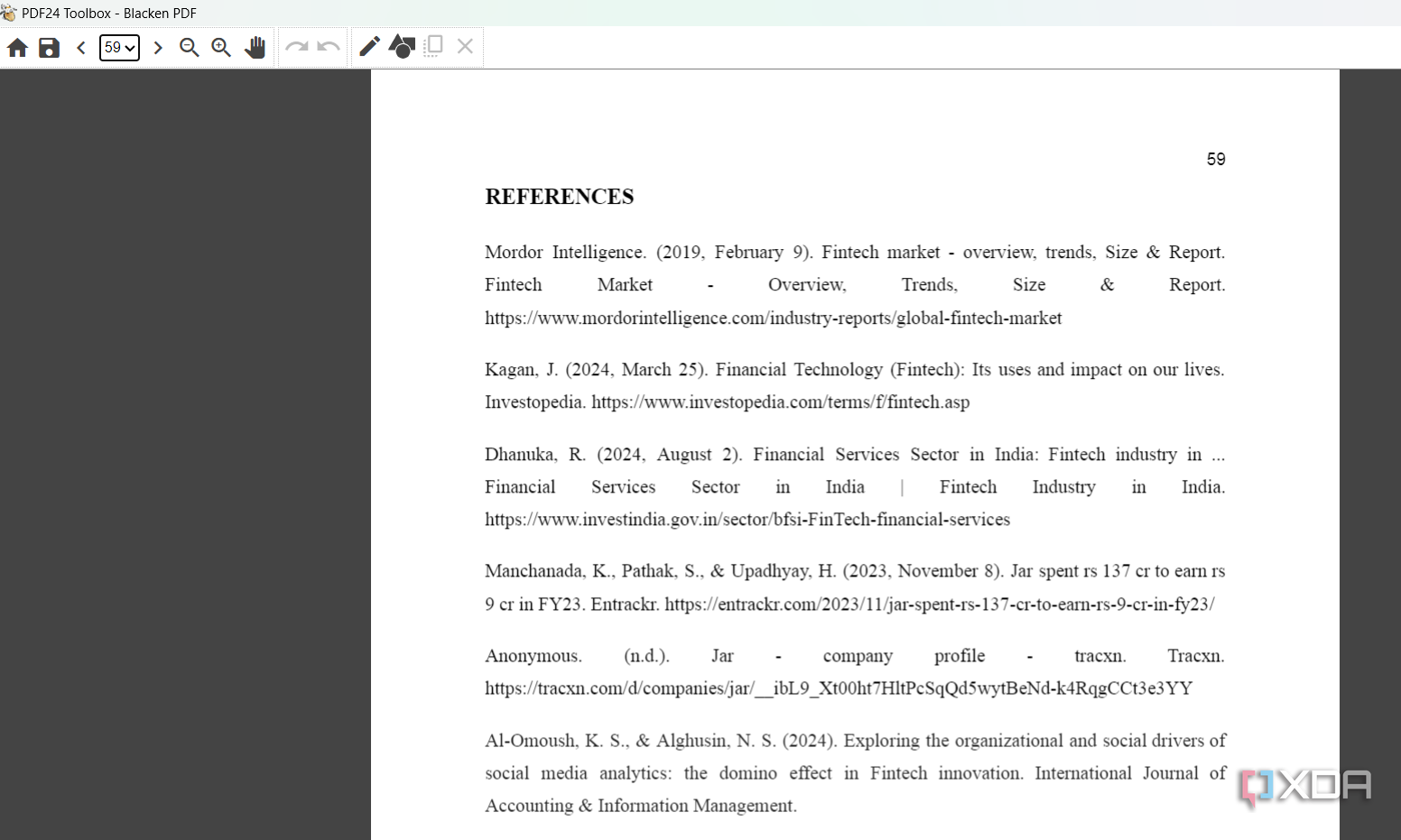 Screenshot showing PDF24 PDF viewer