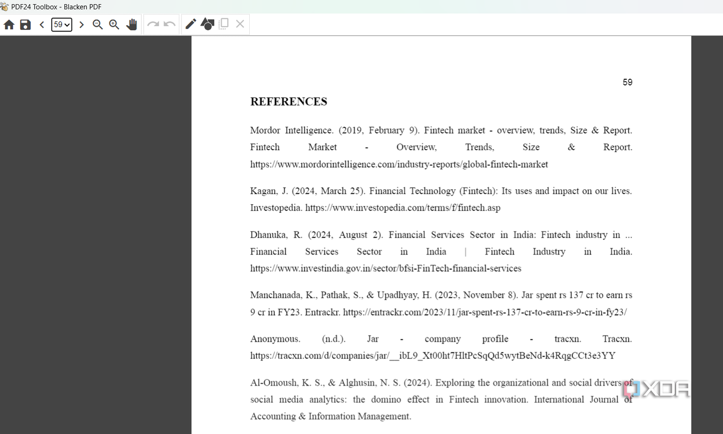 Screenshot showing PDF24 PDF viewer