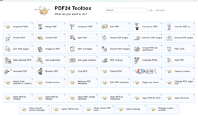 Screenshot showing PDF24 toolbox