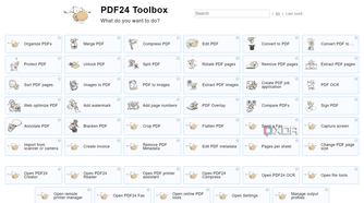 Screenshot showing PDF24 toolbox