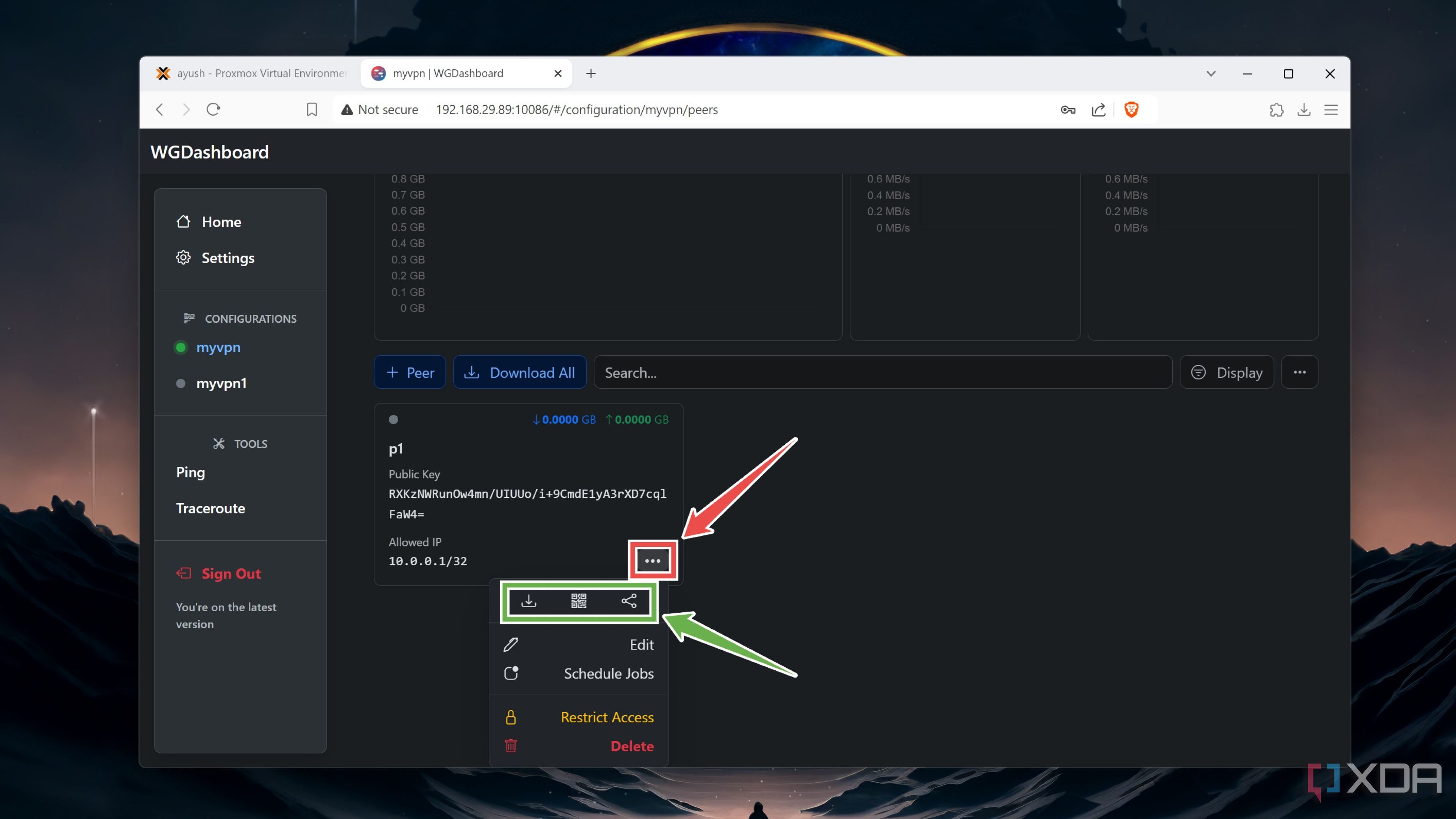 Connecting a new peer to the Proxmox WireGuard server