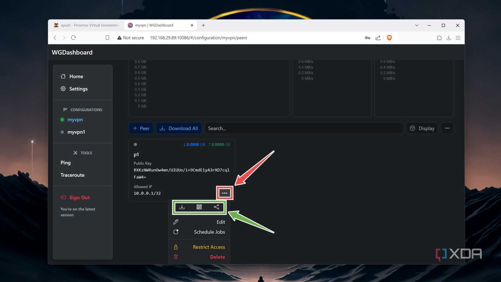 Connecting a new peer to the Proxmox WireGuard server