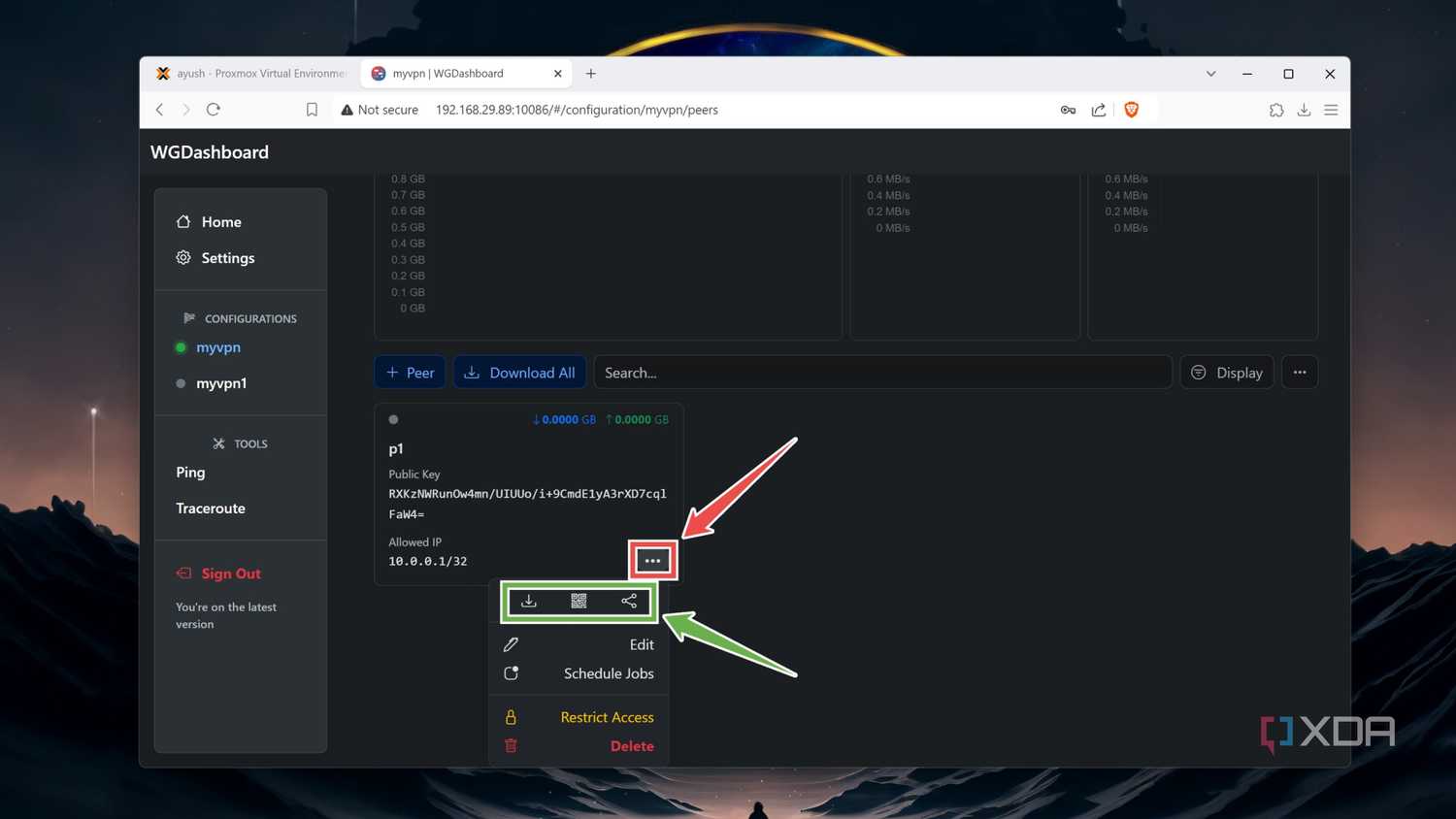 Connecting a new peer to the Proxmox WireGuard server