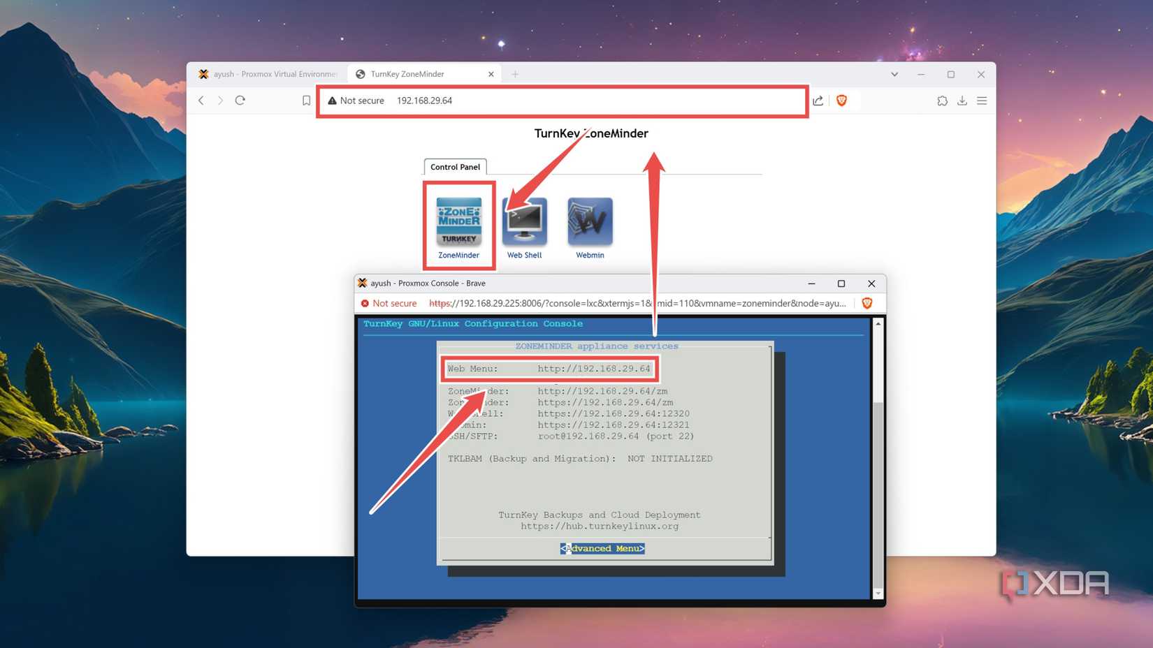 Accessing the ZoneMinder web UI
