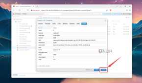 Selecting the Finish option in the Proxmox web UI