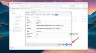 Selecting the Finish option in the Proxmox web UI