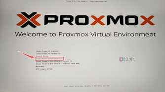 Picking the Proxmox installation option