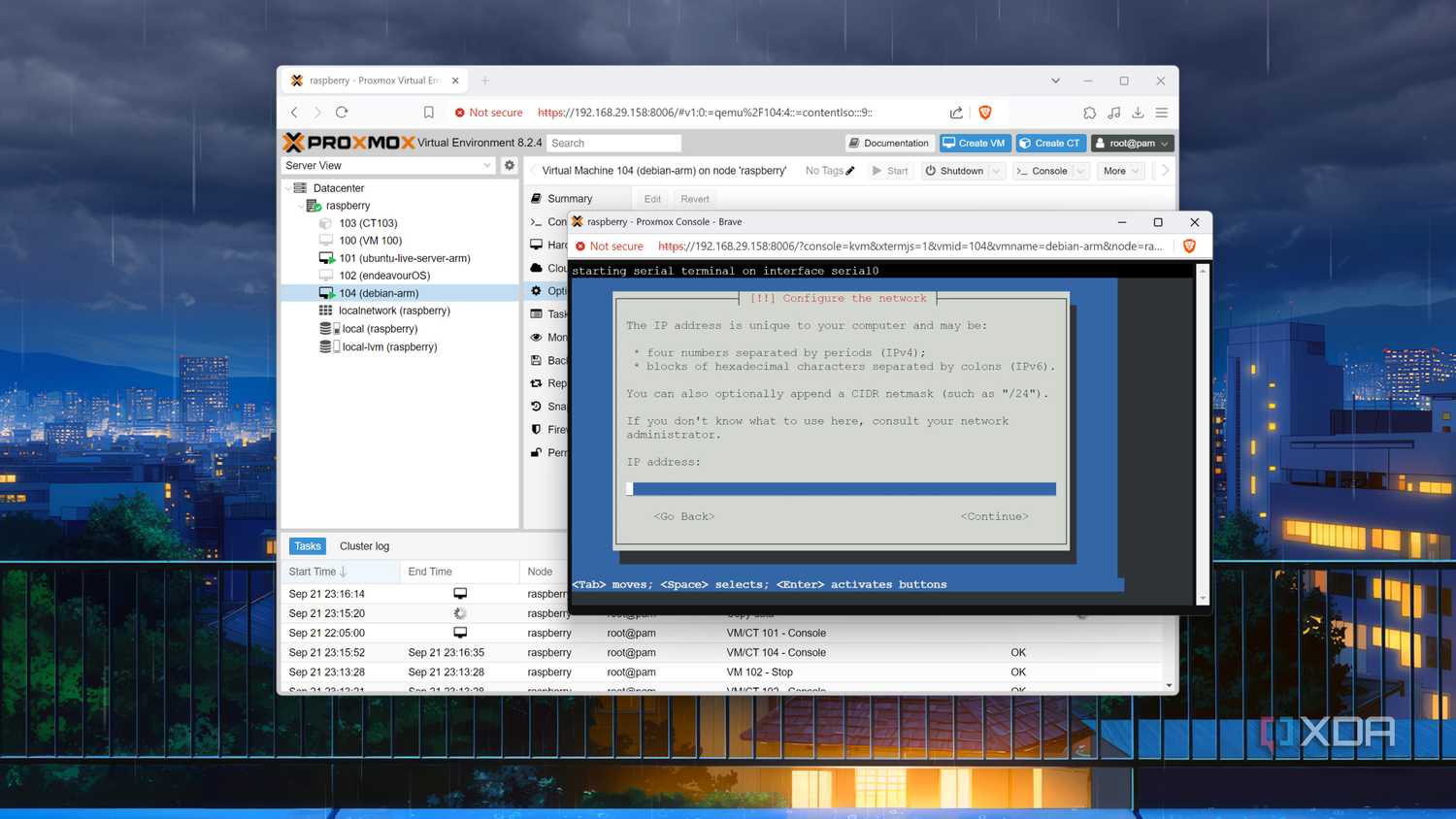 Running a Debian VM inside a Raspberry Pi Proxmox server