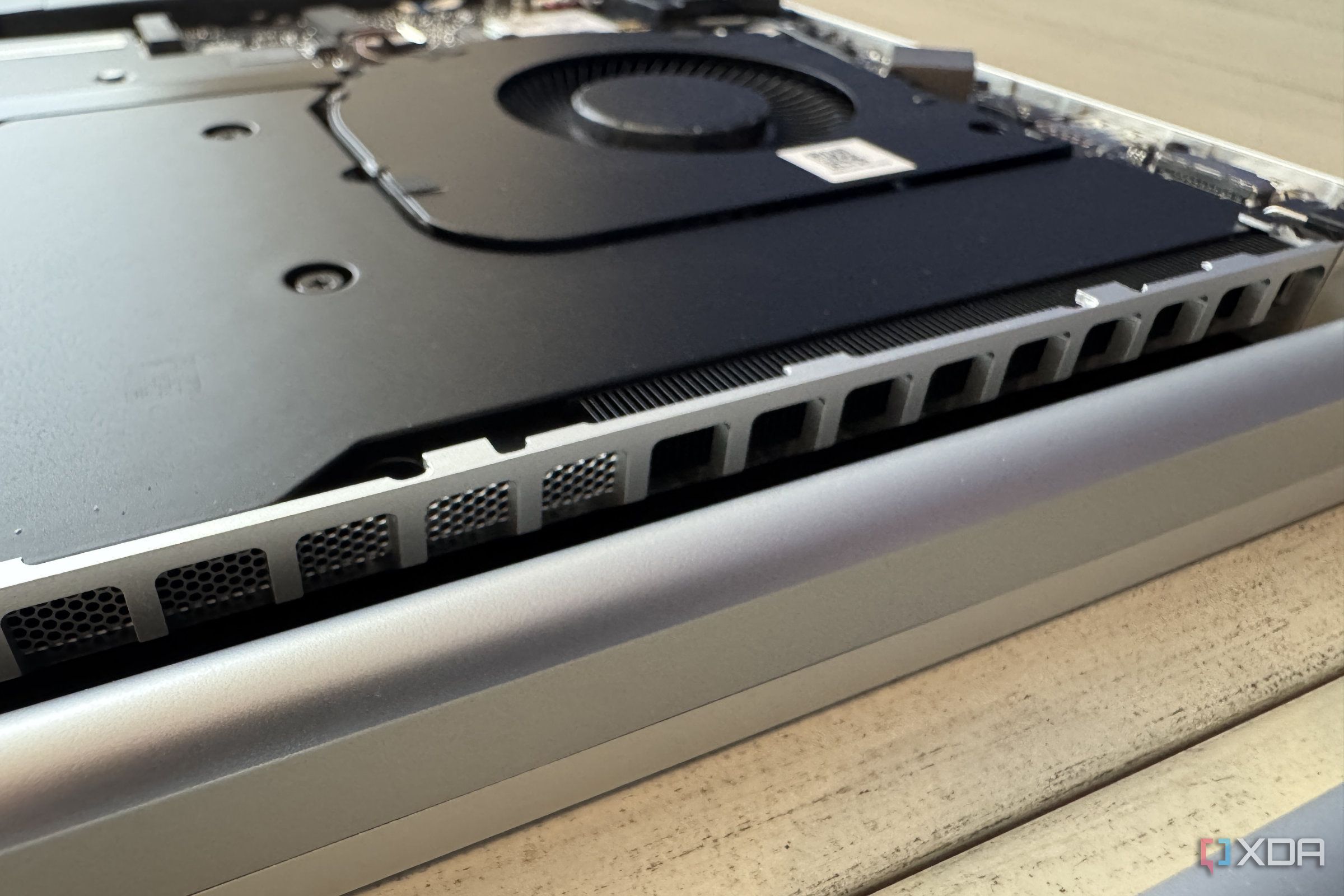 razer blade 12 2024 with bottom panel off showing the cooling system