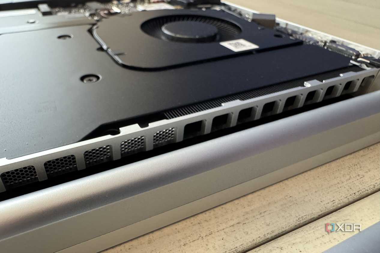 razer blade 12 2024 with bottom panel off showing the cooling system