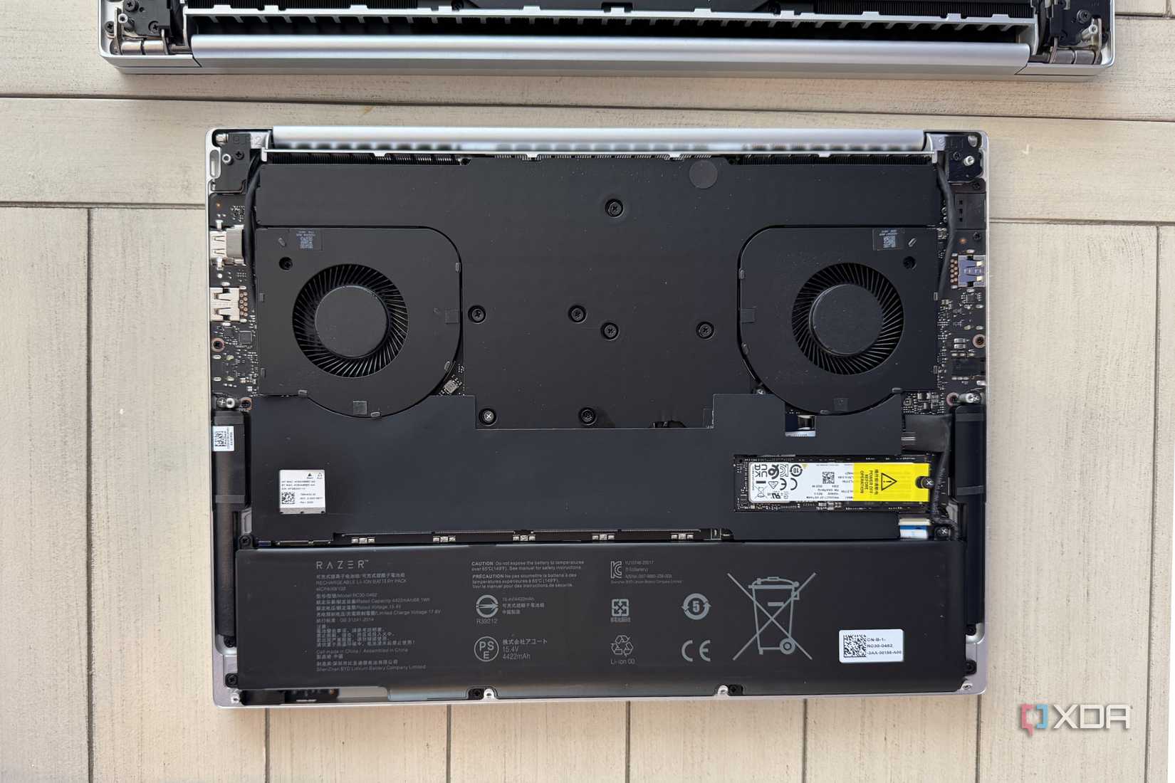 razer blade 14 2024 with bottom panel off