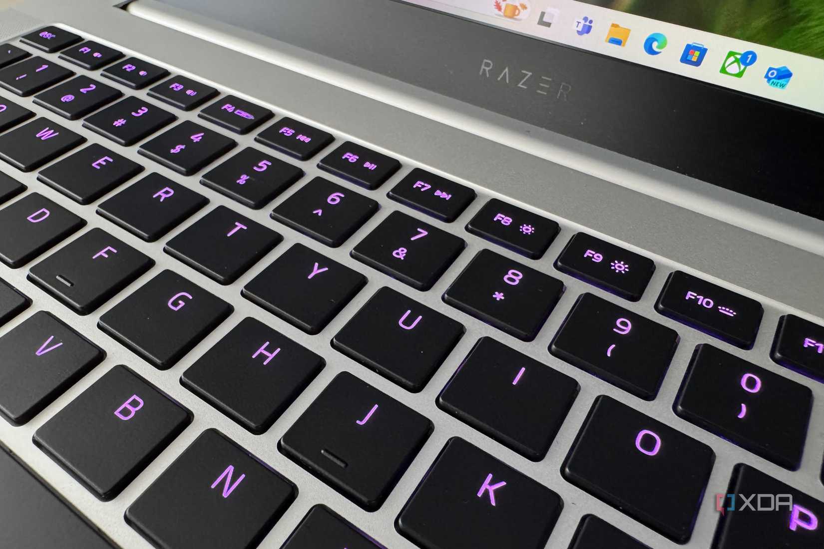 razer blade 14 2024 with closeup of keyboard