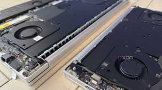 razer blade 14 and 18 with bottom panels off