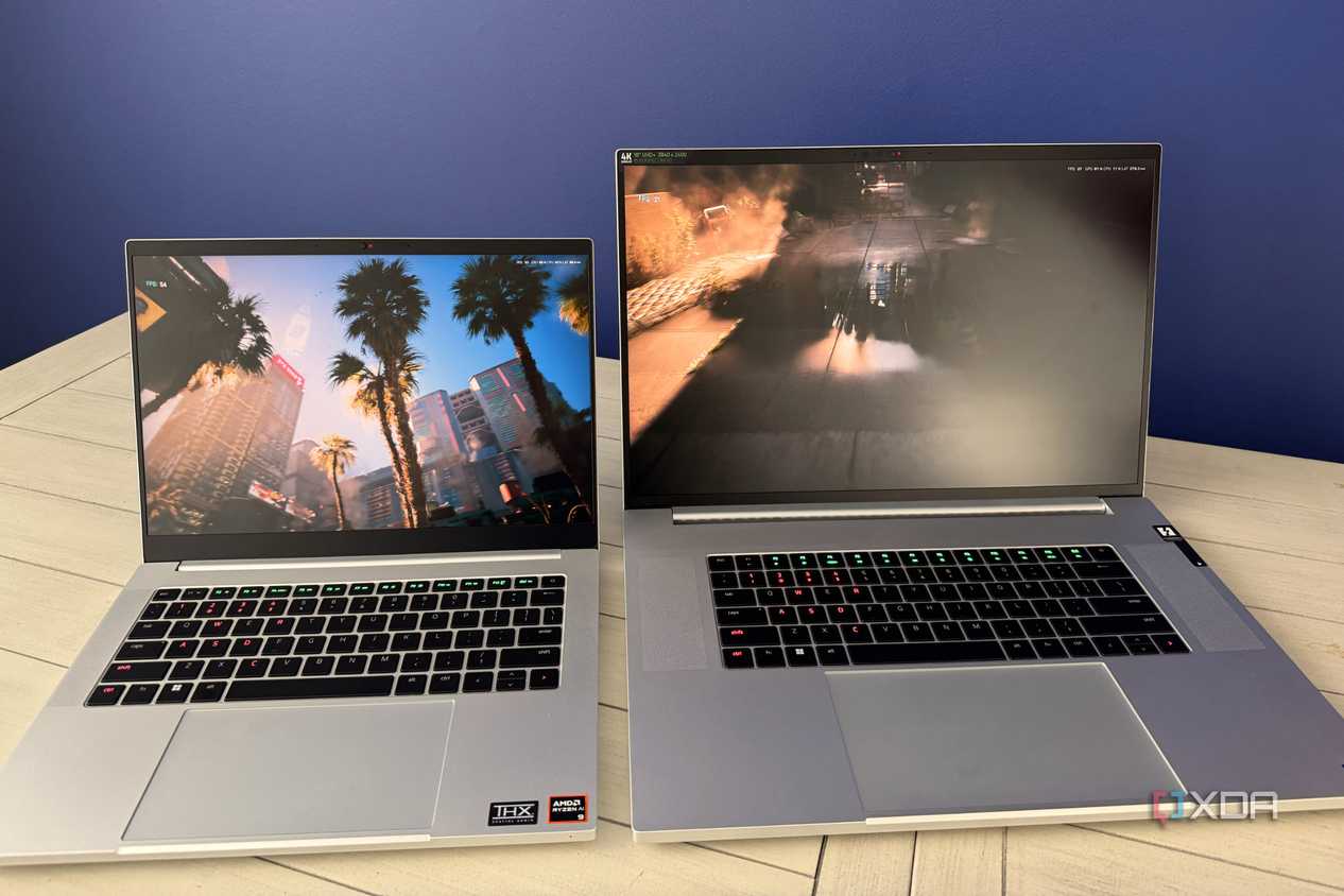 razer blade 14 and razer blade 18 playing cyberpunk 2077