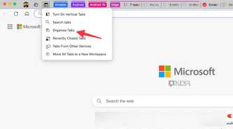 Microsoft Edge organize tabs