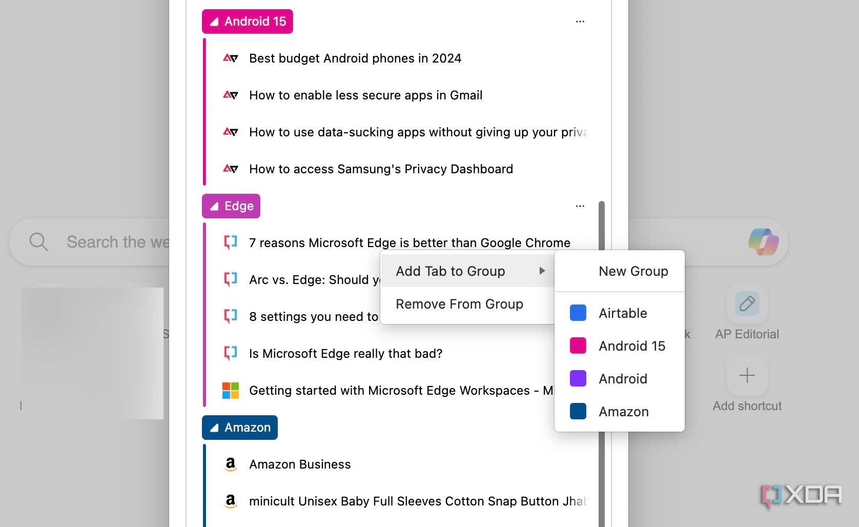 Microsoft Edge move tabs