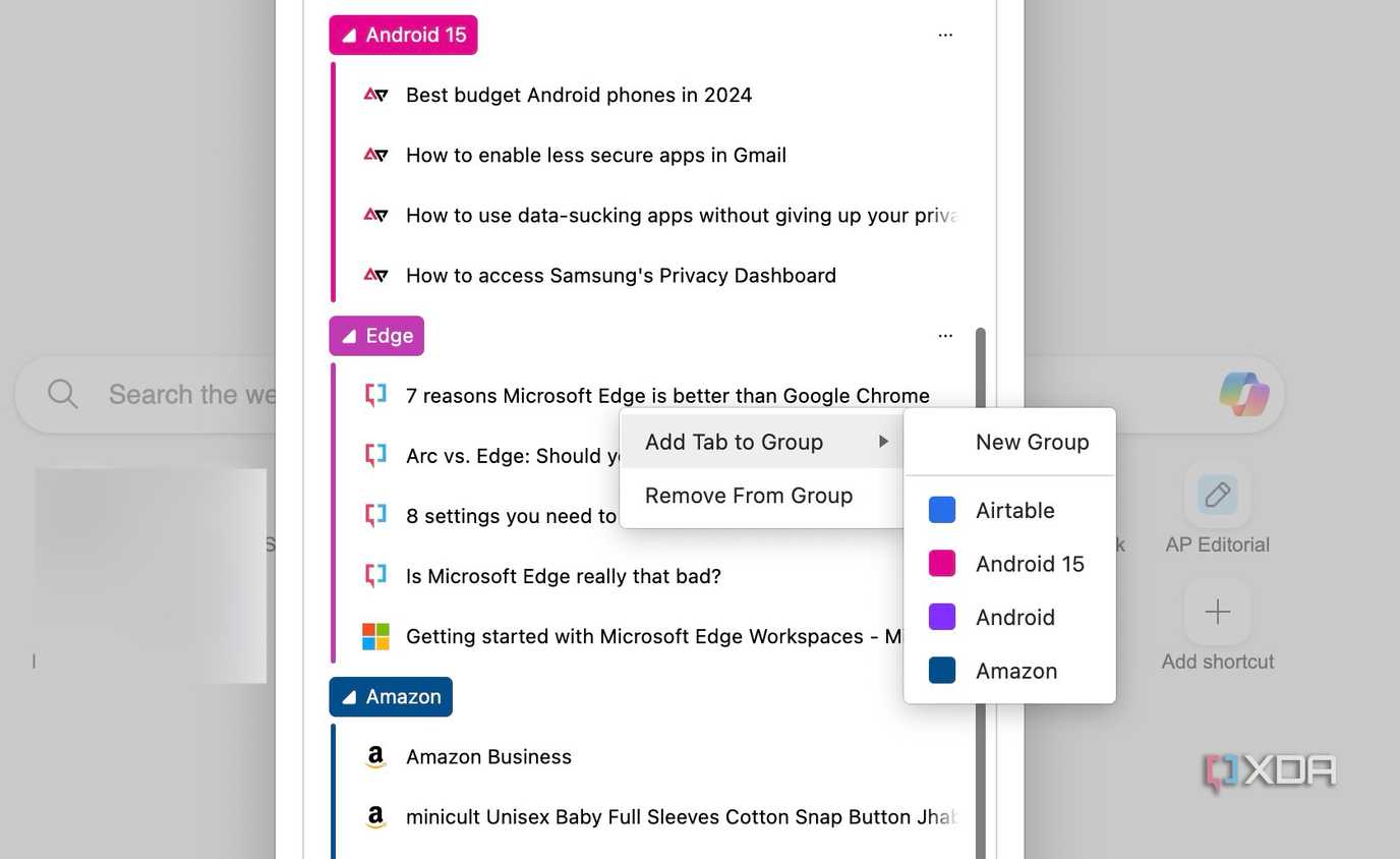 Microsoft Edge move tabs