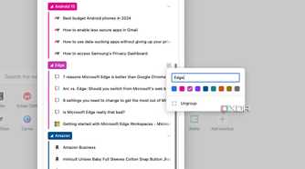 Microsoft Edge rename tabs