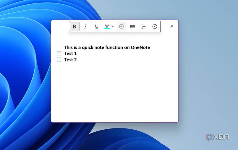 OneNote quick note on Windows
