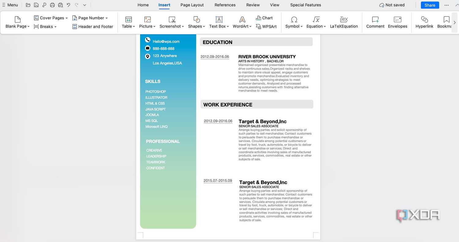 WPS Office Docs features