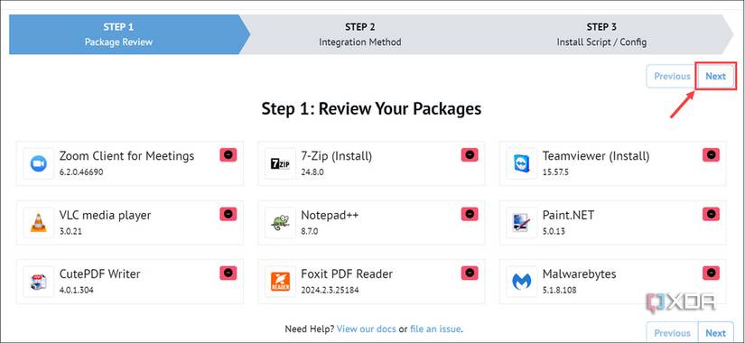 Reviewing the package apps
