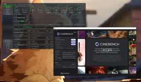 Screenshot of a desktop showing Ryzen Master and Cinebench 2024