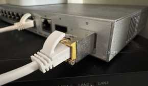 sf45 transceiver plugged into a network switch