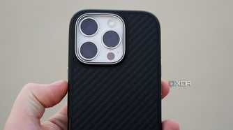 The camera bump on the Spigen Enzo Aramid case.