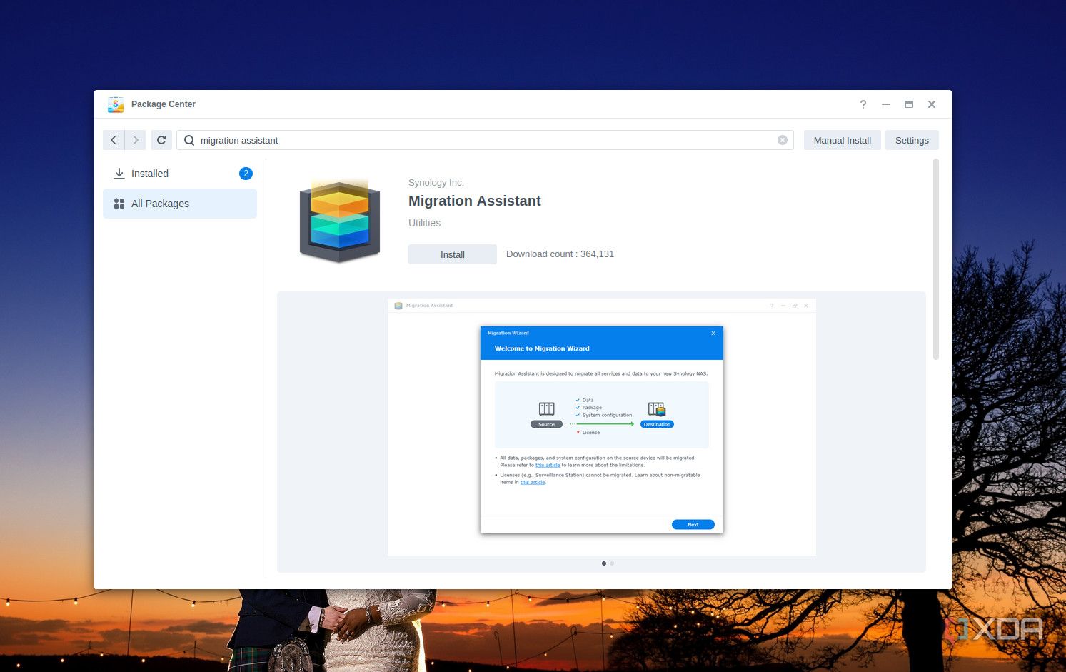 Synology DSM 7 Migration Assistant Package Center screenshot